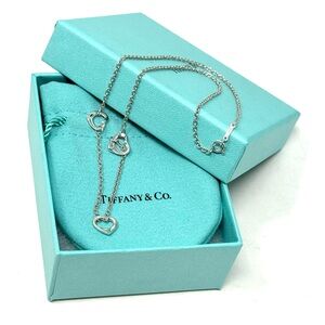 Authentic Tiffany & CO. Peretti Three Open Hearts Necklaces